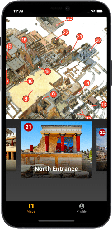 self guided tour app with audio guide on smartphone